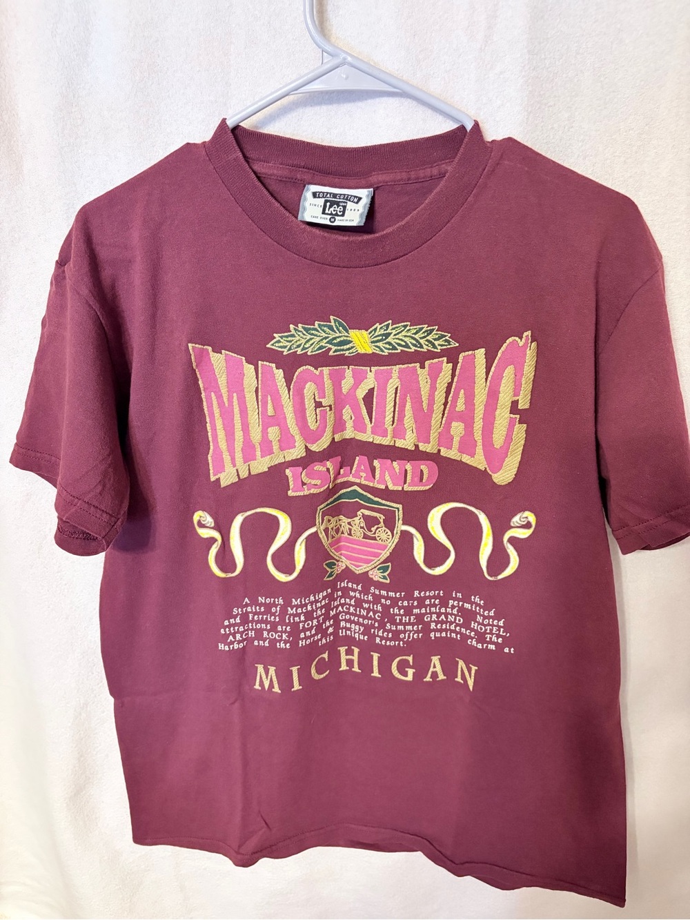 Lee Kids Maroon Short Sleeve Mackinac Island Graphic Tee